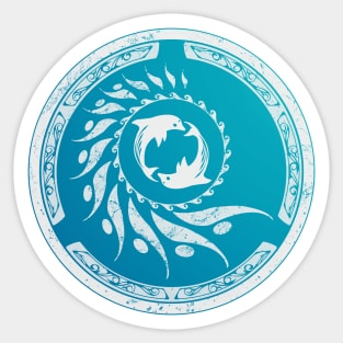 Twin Dolphin Nautilus Tribal Sticker